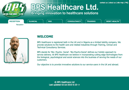 BPS health care wedsite design