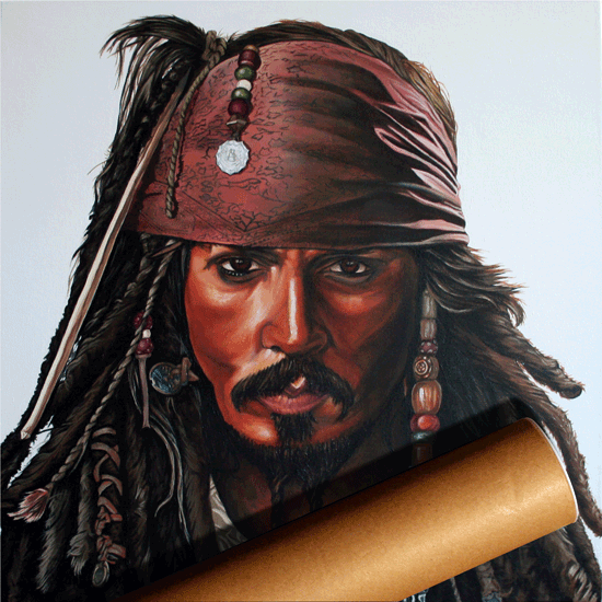 Captain Jack Sparrow Art Print in a Tube