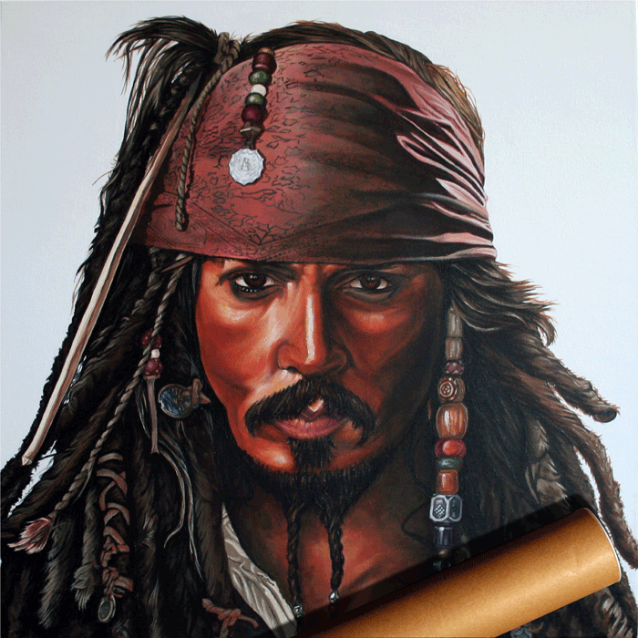 Captain Jack Sparrow Art Print in a Tube