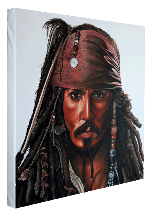 Captain Jack Sparrow - painted canvas