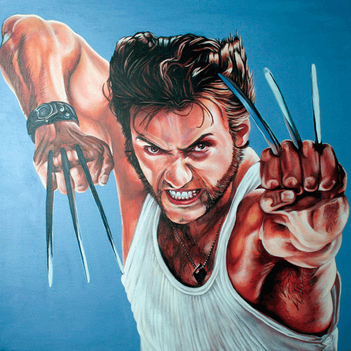 Wolverine/Loagn/Hugh Jackman - painted fictional portrait