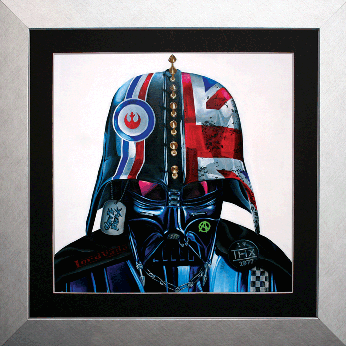 Darth Vader / Darth Punked art print in silver frame