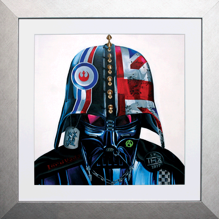 Darth Vader / Darth Punked art print in silver frame