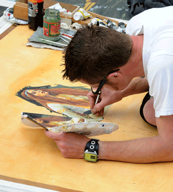 Artist at work, Pavement art / street painting London