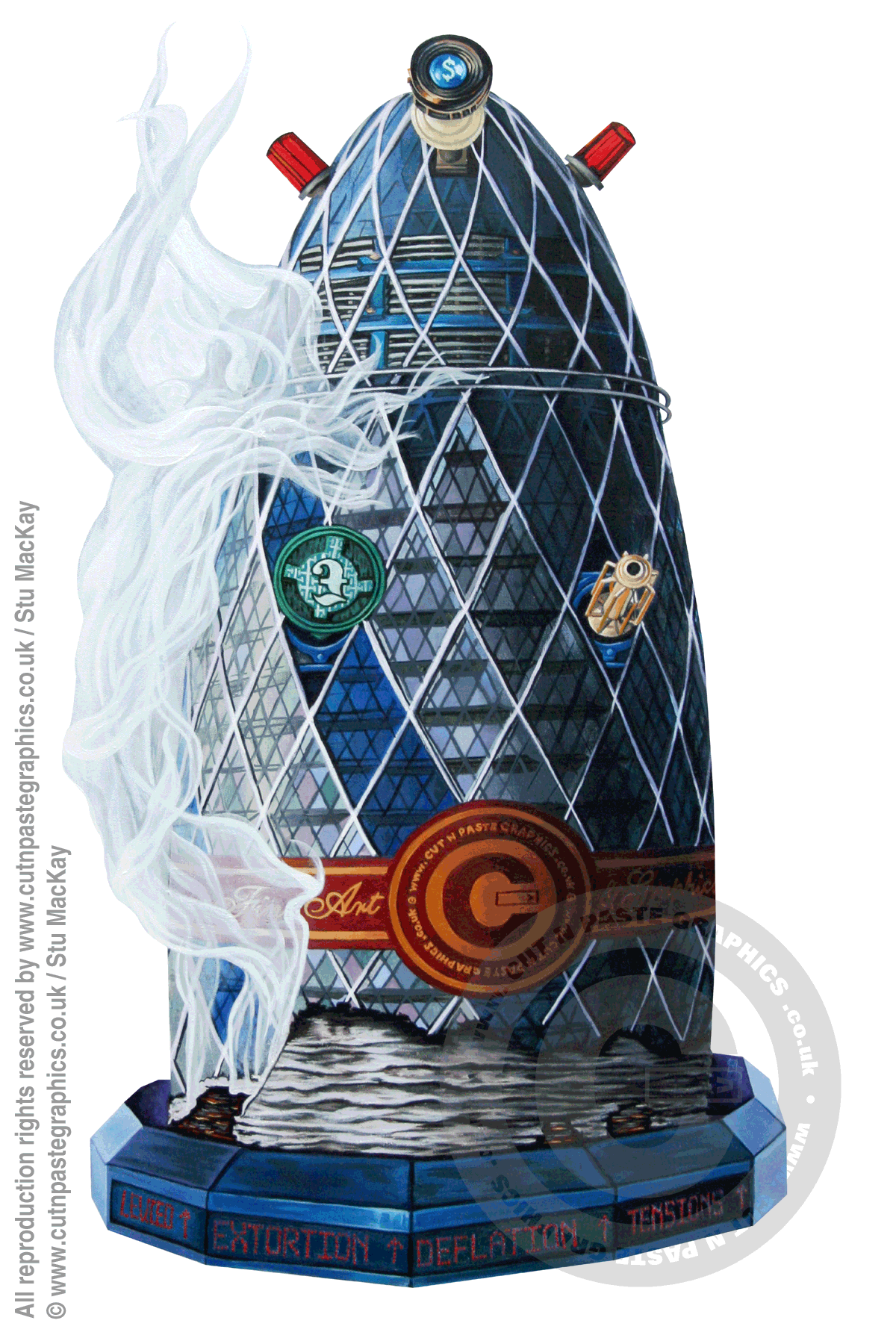 UKInvasion03 - THE INVISIBLE MAN? (Swiss Re/Gherkin + Dalek)